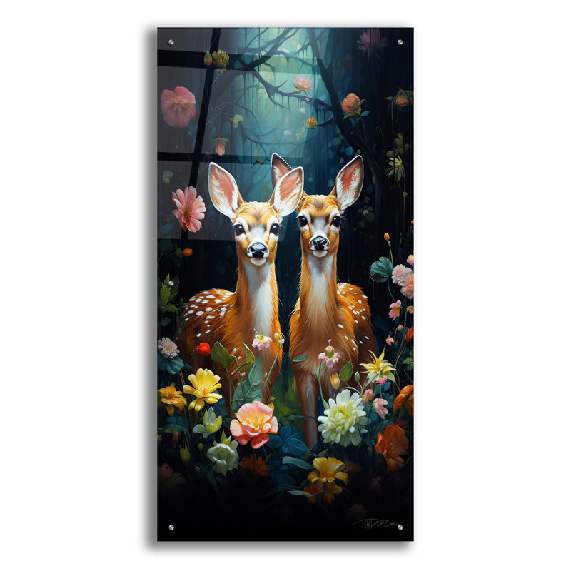 Art mural en verre Friends '2 par Momart, H 48 po x l 24 po