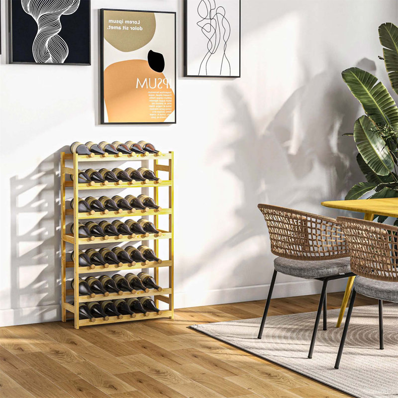 Borwin Solid Wood Wine Bottle Rack Brown