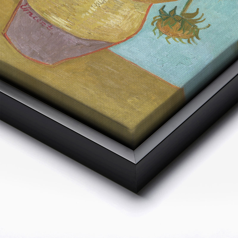 Van Gogh - Vase avec douze tournesols No1, Black Framed, Canevas, H 12 po x l 16 po