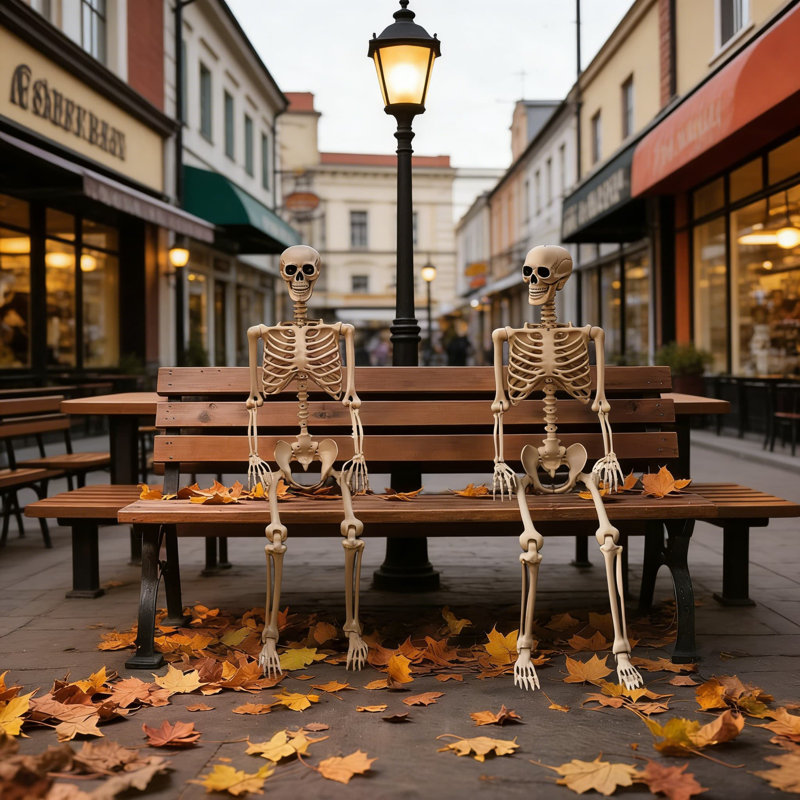 Squelette d'Halloween posable grandeur nature, paquet de 2, squelette réaliste de 5,4 pi avec joints mobiles pour un cimetière de maison hantée