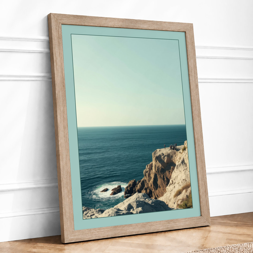Cliff Over Ocean Coastal - Framed Print