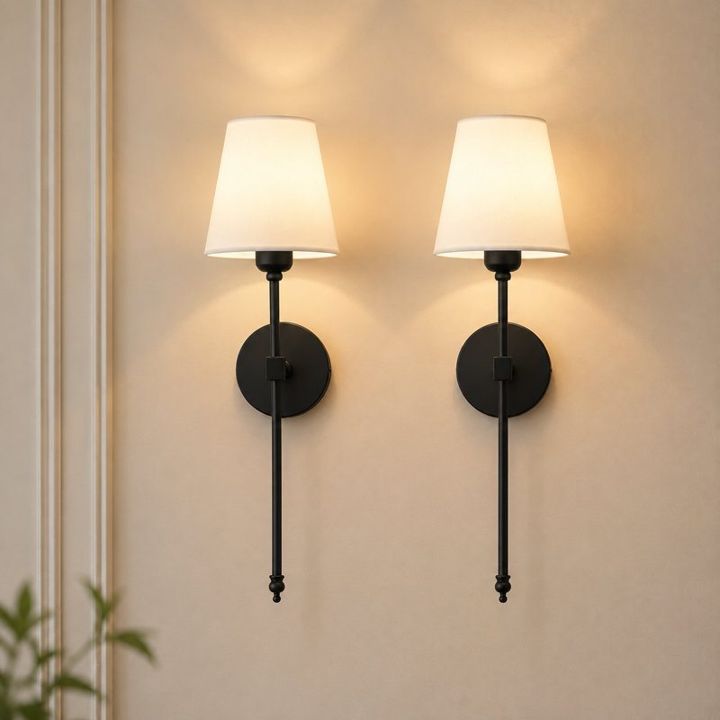 Indoor Lighting Armed Sconce, Black