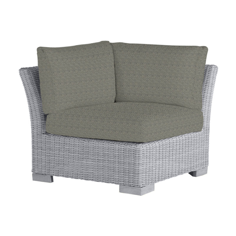 Club Woven Patio Lounge Chair with Cushions, Oyster, Intermix Bark, No Welt