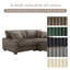 3 - Piece Upholstered Light Brown Faux Rabbit Fur Flannel Modular Sectional Sofa with Throw Pillows & Removable Ottomans-577871370