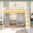 Full Wooden Loft Bed With USB Charging Ports, Wardrobe, Light, Dressing Table And Shelves-109055995