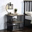 Élégante table de chevet en chêne antique et noir avec table de chevet pratique: pour un intérieur