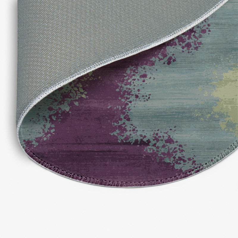 Tapis intérieur et extérieur gris Watercolor, Rond 5 pi