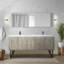 Meuble-lavabo double 72 po Rustic X P 20 po D, dessus en marbre de culture et robinet en métal