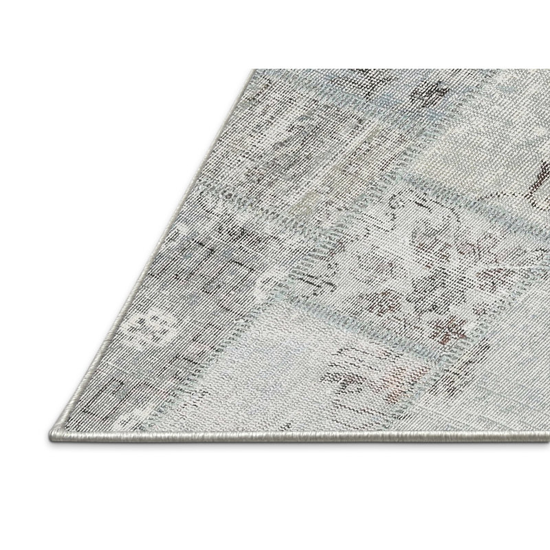 Tapis contemporain beige / gris, Rectangle 2 pi x 5 pi