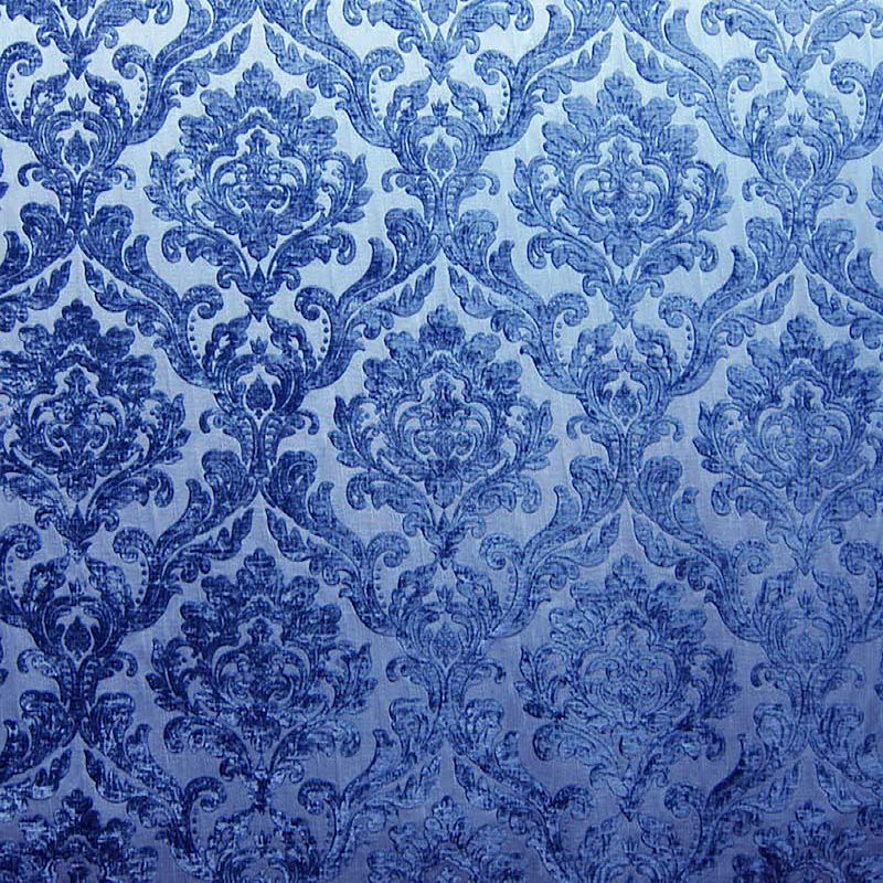 Damask Two Tone Velvet | Neiman Fabric, Sapphire