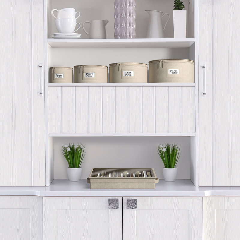 Organisateur de vaisselle Sorbus China, Beige, H 6,25 po x l 12 po x P 12 po