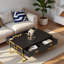 Table basse moderne moderne avec 4 tiroirs et base dorée-1775928600
