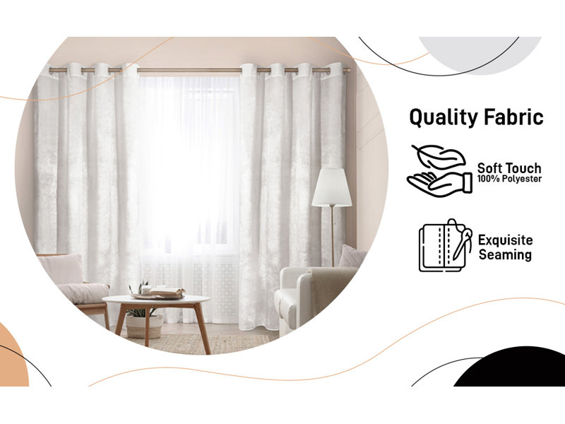 Panneau de rideau semi-transparent en polyester , Blanc