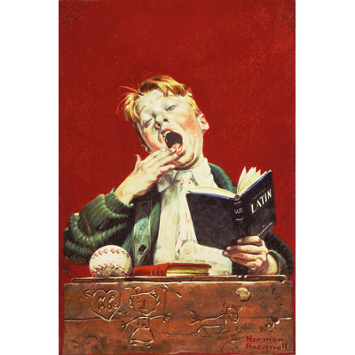 Barrios " The Sleepy Scholar " by Norman Rockwell Painting