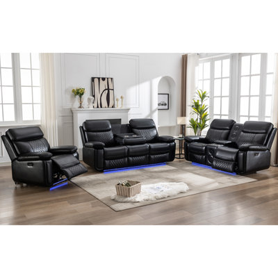 Heaney Power Reclining Sets Reclining Sofa, Loveseat and Chair by Ivy Bronx