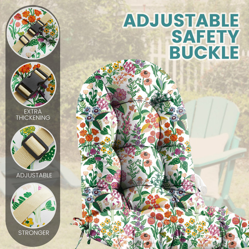 Coussin de siège à haut dossier - Coussin de chaise Adirondack extérieur imperméable pour meubles de patio aux motifs éclatants, rembourrage élastique de qualité supérieure, utilisation multi-scénario