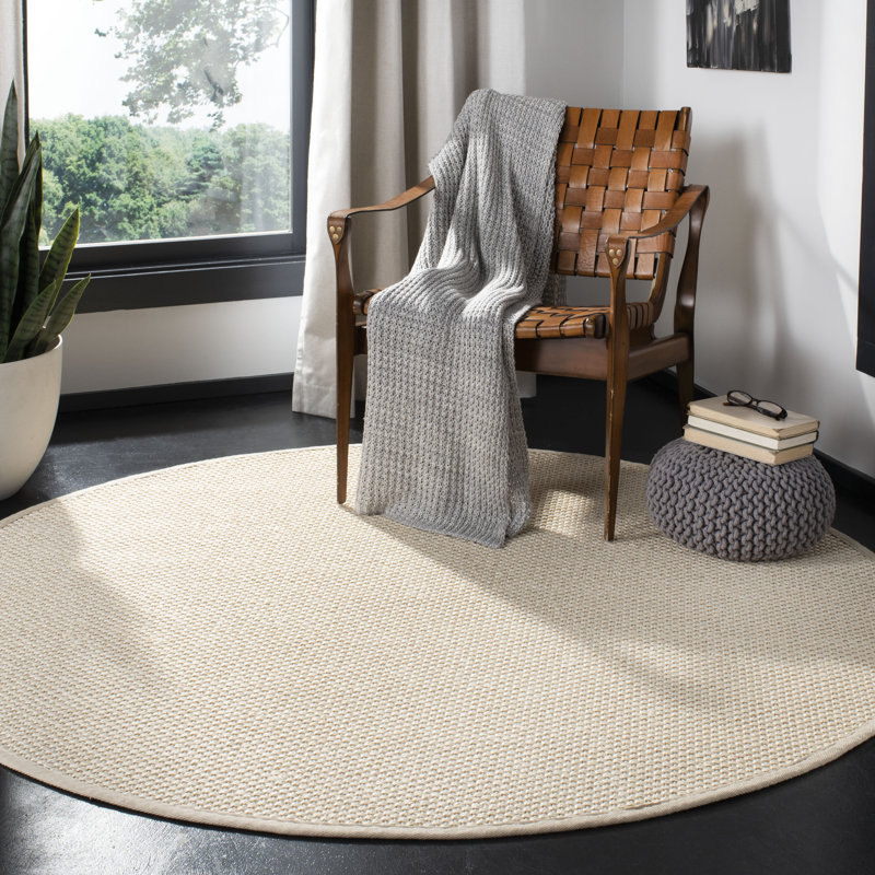 Chaidez Natural Fiber Sisal Pile Solid Color Rug, Round 10'