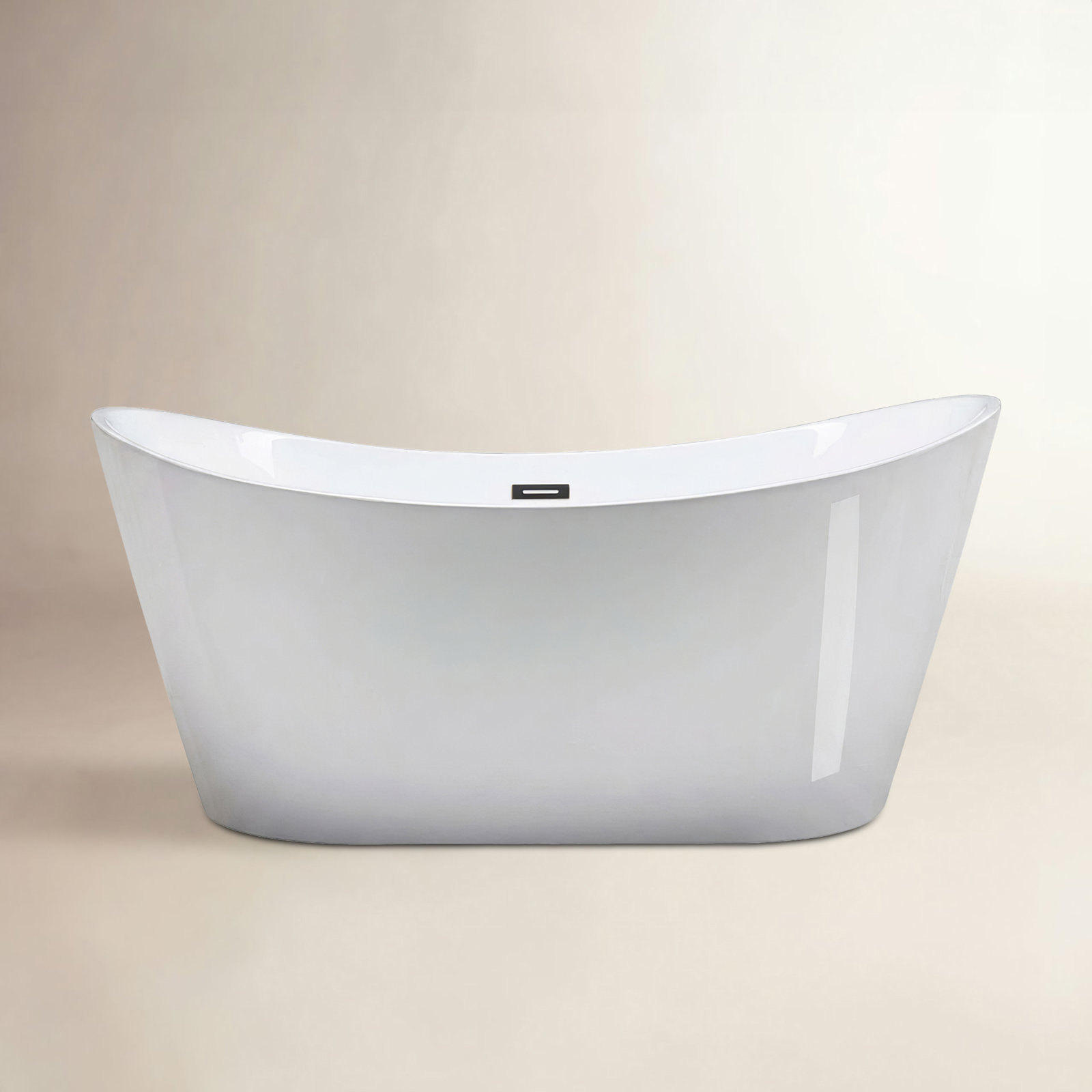 67'' x 32'' Freestanding Soaking Acrylic Bathtub, White, Oil Rubbed Bronze
