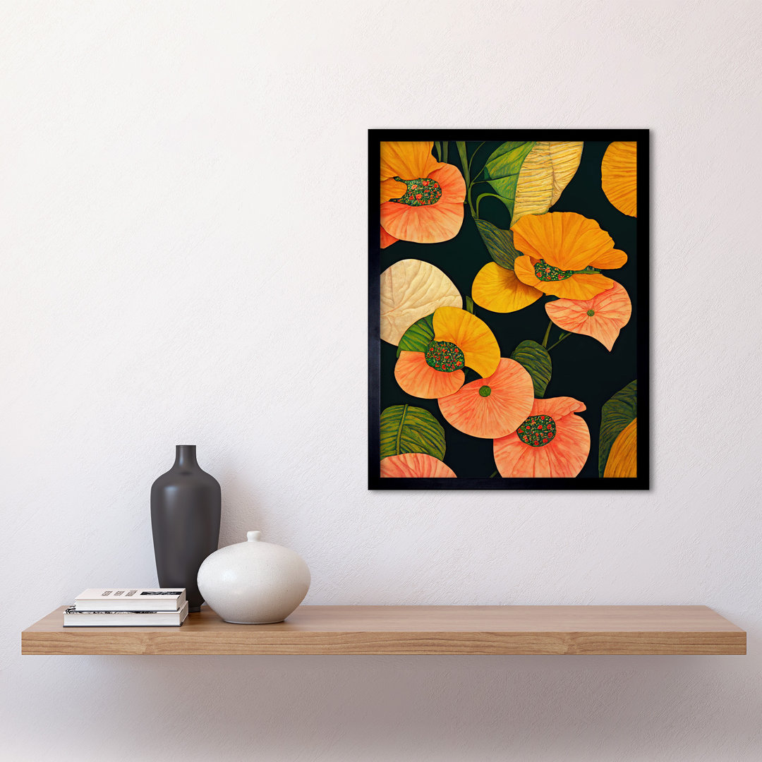 Tropical Lake Flowers - Single Picture Frame Print