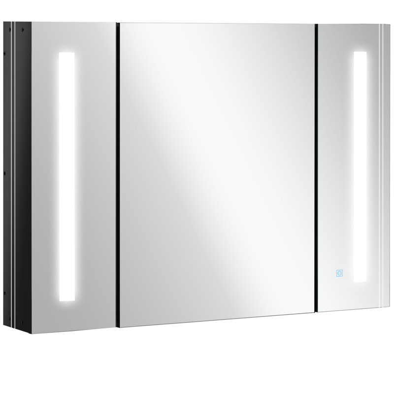 Armoire de salle de bain à DEL avec miroir, solution de rangement murale pour une utilisation quotidienne