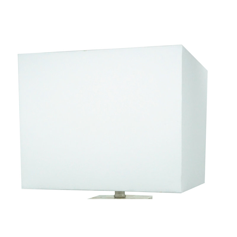 Modern White Chrome-Finished Base Mosaic Pattern 1Pc Table Lamp Soft Diffused Light White Shade