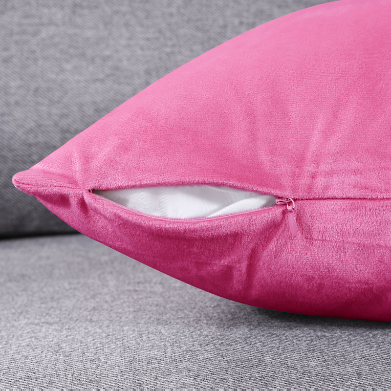 Decorative Throw Soft Linen Cushion Covers Pillow Covers (Set of 4), Square 26", Fuchsia