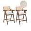 Upholstered Counter Stool with Solid Wood Frame
