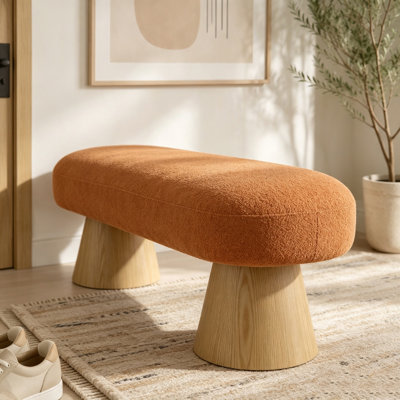 Boucle Upholstered Bench
