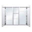 Armoire à pharmacie encastrée ou murale en aluminium avec miroir et étagère ouverte, dimensions : 112 cm (L) x 91 cm (H).-648476074-648476075