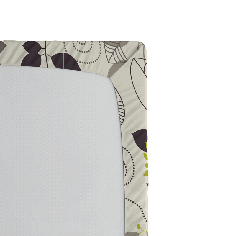 Drap-housse orange Ambesonne, Drap-housse pour lit simple TG, Taupe foncé / floral noix de coco