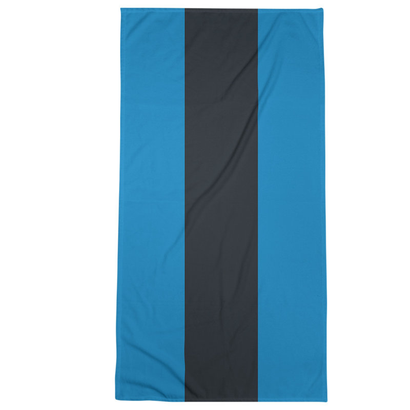 Cotton Blend Beach Towel, Navy/Black