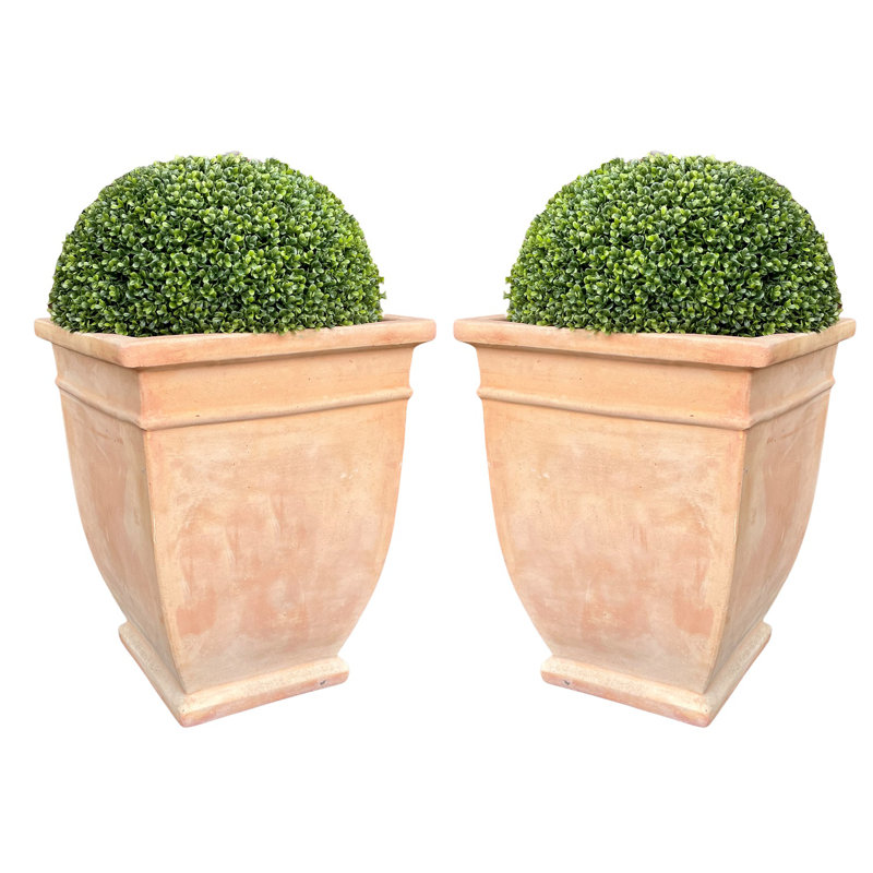 2 pièces topiaire en cyprès artificiel, H 9,5 po x l 21 po x P 21 po
