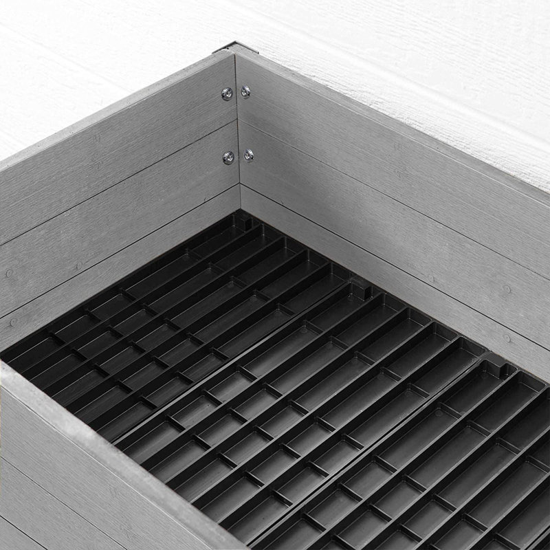 Wood Planter Box, Gray, 29.50" H x 21" W x 47" D