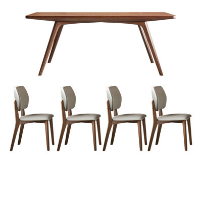 Ensemble de table de salle à manger vintage en bois massif.