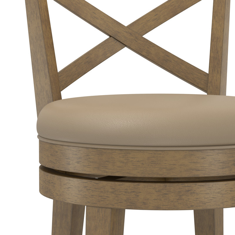 Tabouret pivotant Ewan, Chêne, Tabouret de comptoir (siège d'une hauteur de 26,2