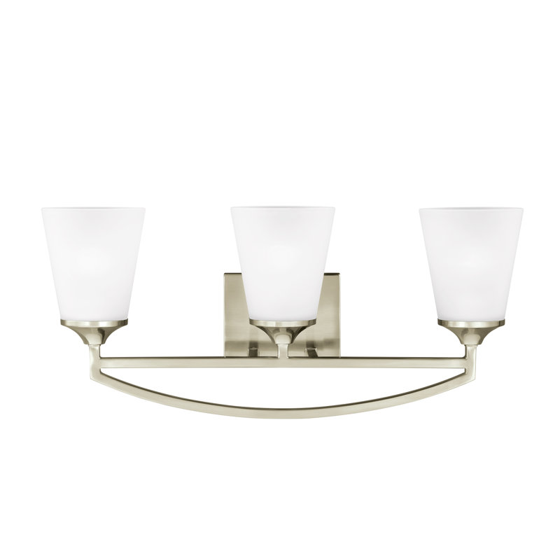 Hanford Three Light Wall / Bath from Generation Lighting , Brushed Nickel, No