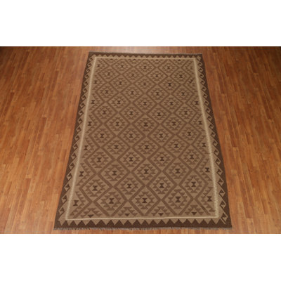 Tapis unique en laine noué à la main brun clair nouvel âge 7 pi x 10 pi One Age of a Kind