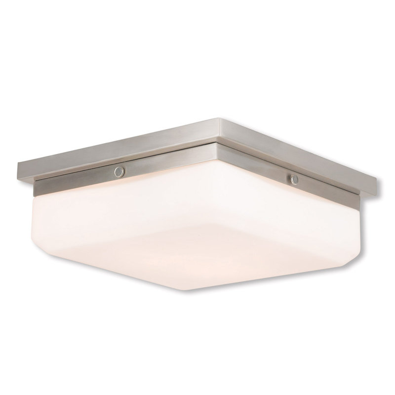 11" Wall Sconce/Semi Flush with White Glass Shade: Elegant and Inviting Lighting, Brushed Nickel