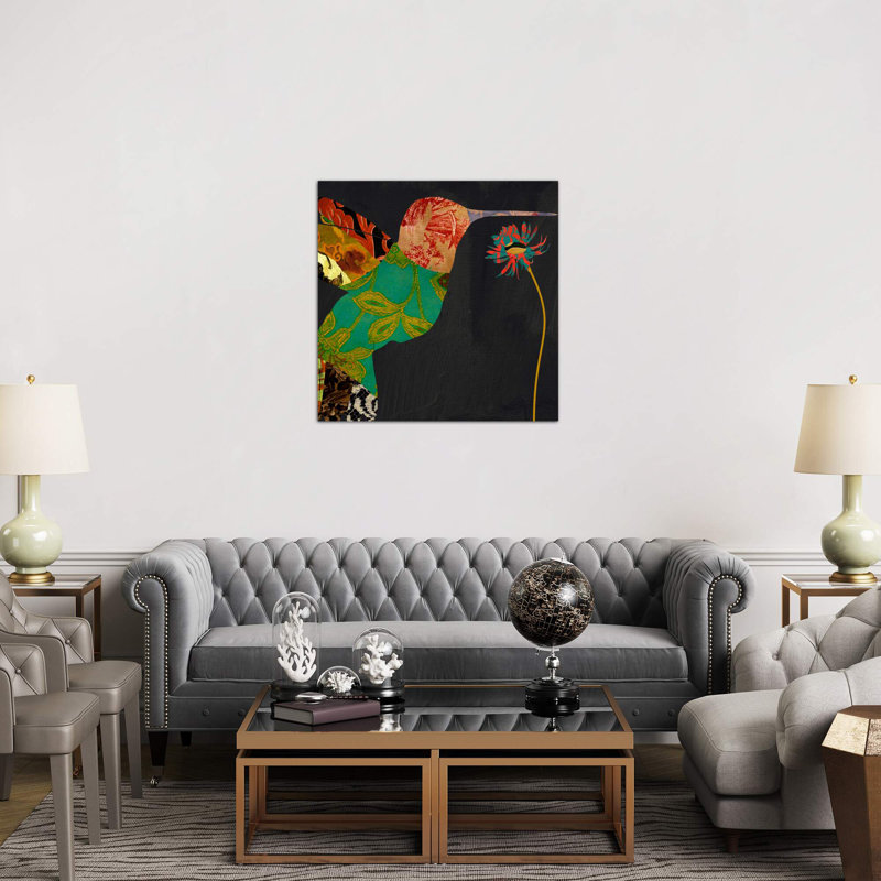 Humming Bird Brocade IV by Color Bakery - Print on Canvas, Wrapped Canvas, 45.72 cm H x 45.72 cm W x 1.91 cm D