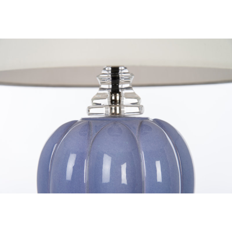 Lavender Ceramic Table Lamp with Cream Cotton Shade