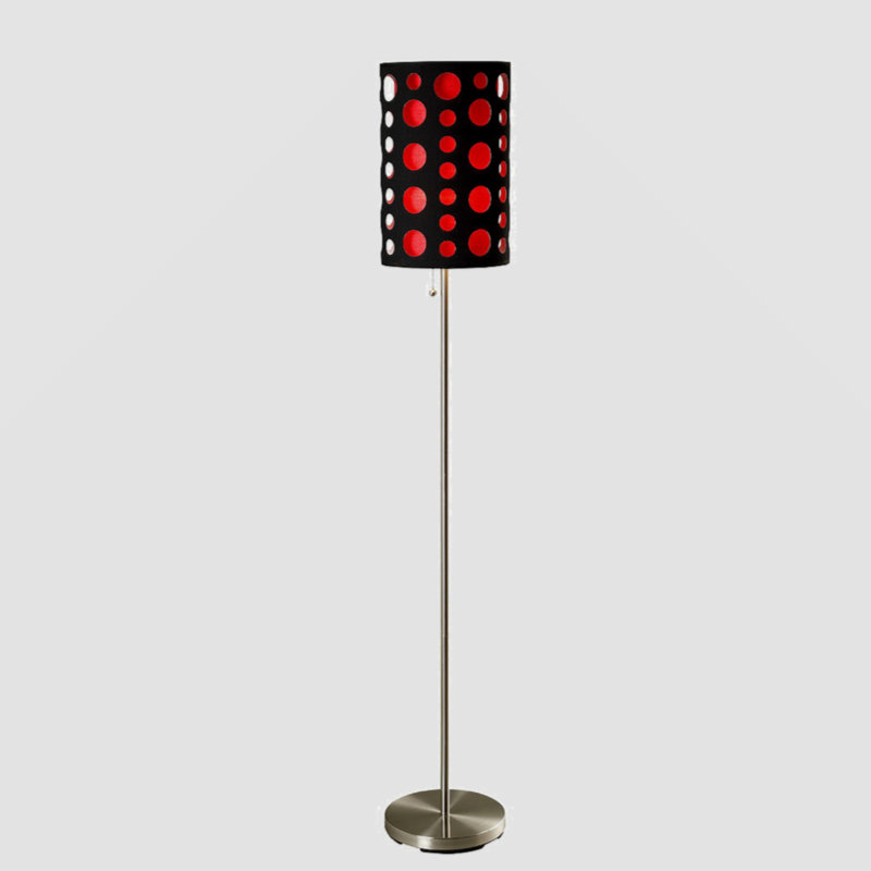 Muayyad 66'' Column Floor Lamp, Black/Red