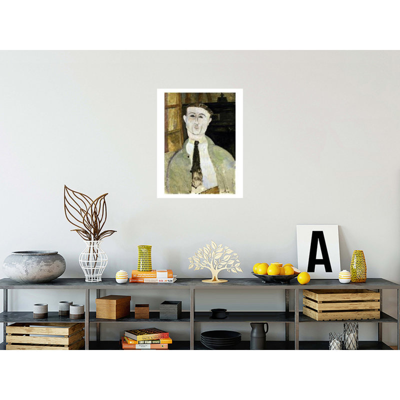 Paul Guillaume par Amedeo Modigliani - estampe numérique, H 28 po x l 22 po