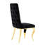 Chaises de salle à manger capitonnées noires et dorées Hudes