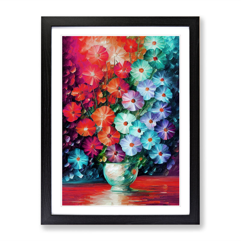 Flowers in a Vase No.3 - Framed Print, Black, 64cm H x 46cm W