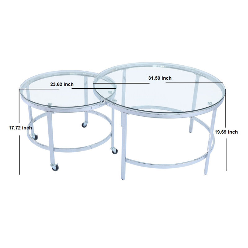 Antich Glass Tray Top Nesting Tables