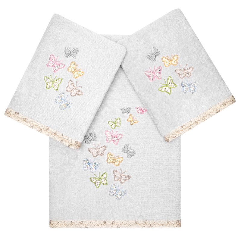 100% Turkish Cotton Towel Set, Silver, 3 Piece Towel Set