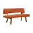 Jeiren 63" Wide Upholstered Dining Bench with Back in Rubberwood and Fabric-953259677-953259679
