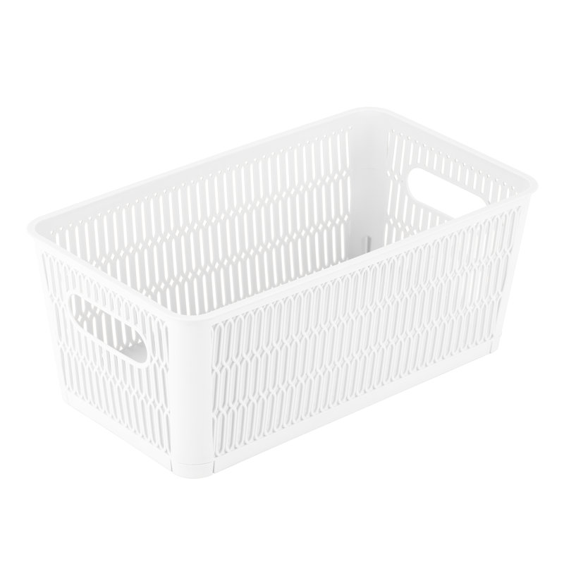 Ensemble de bacs en plastique Slide, Blanc, H 4,49 po x l 6,5 po x P 11,38 po