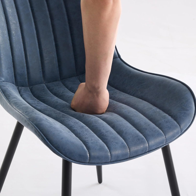 Faux Leather Accent Chair, Blue