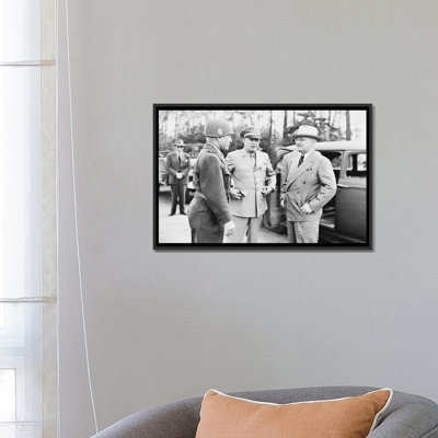 " WWII Photo Of President Harry Truman Talking To Generals Eisenhower And Hickey " by John Parrot